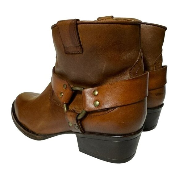 NEW Diego di Lucca Brown Leather Short Harness Western Boots Women's Size 9EE - Picture 4 of 13